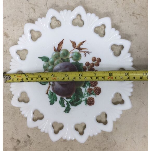 Vintage Kemple White Milk Glass Round Decorative Plate - Picture 7 of 7